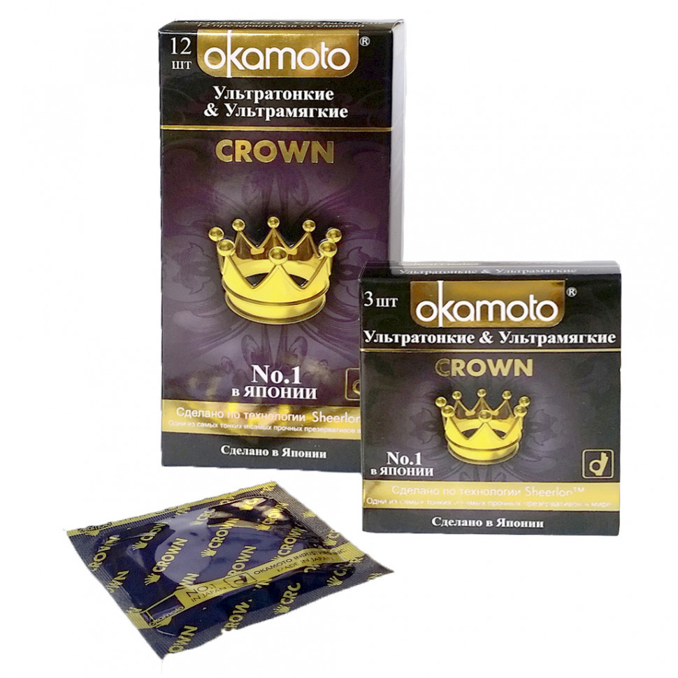 Okamoto Презервативы Crown  , 3 шт