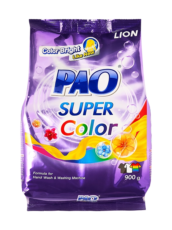 LION Pao Super Color Антибактериальный порошок для стирки цветного белья, 900 г