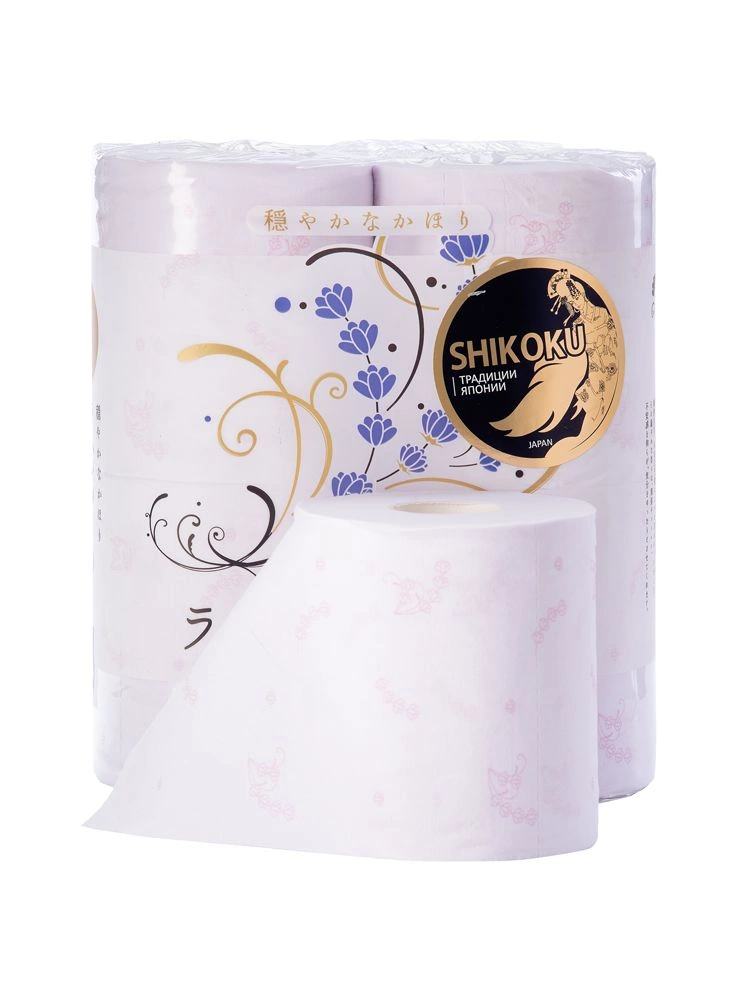 Shikoku Lavender-no-Kaori Парфюмированная туалетная бумага 2-х слойная, 4 рулона