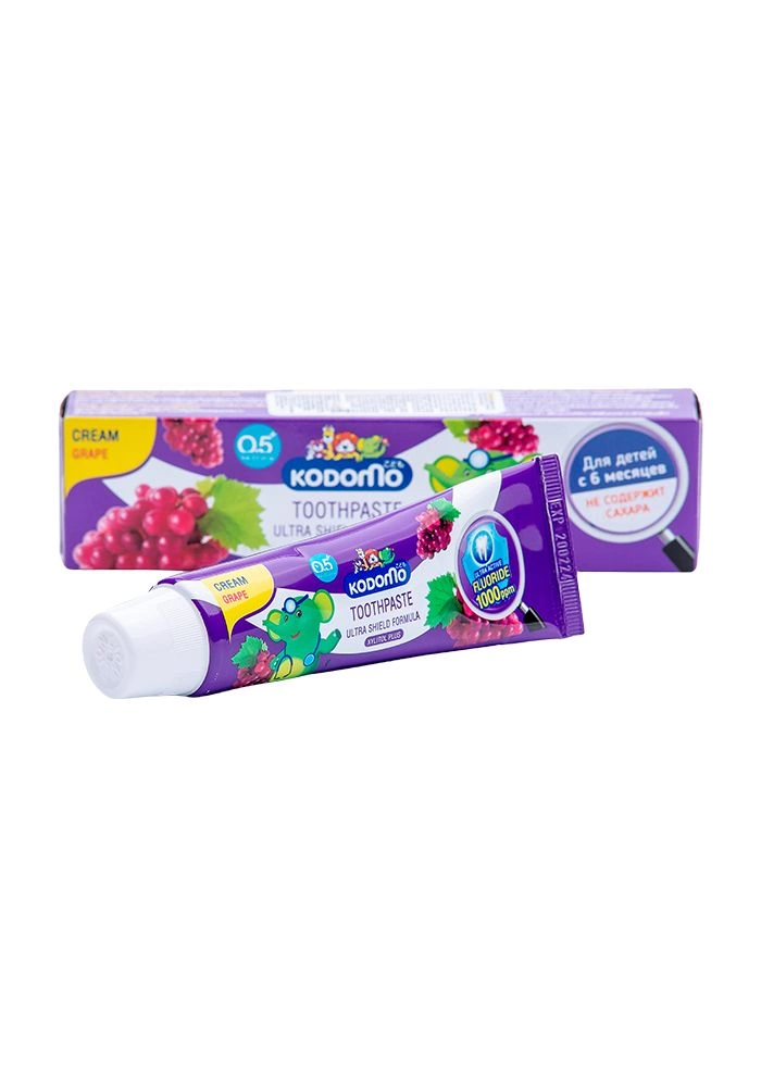 Паста зубная для детей с 6 месяцев с ароматом винограда, 65 г (уцененный товар)