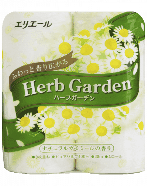 Туалетная бумага "Elleair" Herb Garden трехслойная, аромат ромашка, 4*30м
