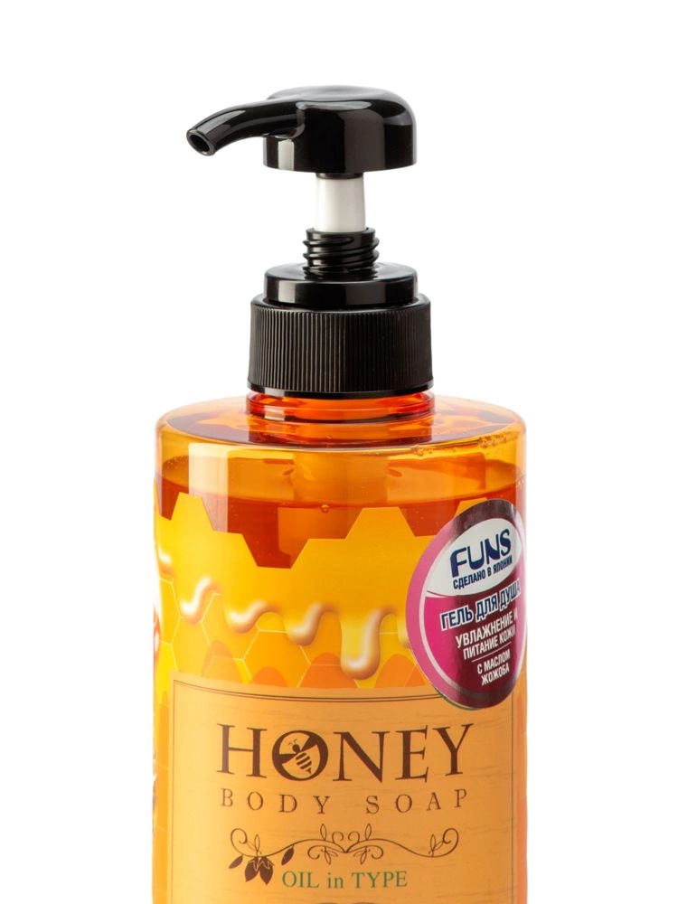 FUNS Honey Oil Гель для душа увлажняющий с экстрактом меда и маслом жожоба, 500 мл