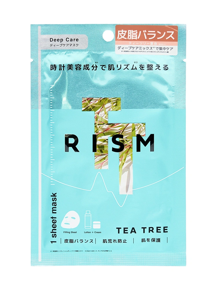 RISM Тканевая маска для интенсивного ухода за кожей с маслом чайного дерева "Нормализация кожно-жирового баланса" 1 шт