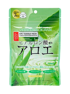 JAPAN GALS Курс натуральных тканевых масок для лица с экстрактом алоэ, 7 шт JAPAN GALS Курс натуральных тканевых масок для лица с экстрактом алоэ, 7 шт