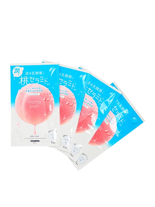 MOMO PURI Маски тканевые с пробиотиками, витаминами А,C,E и керамидами "увлажнение и упругость", 4 шт