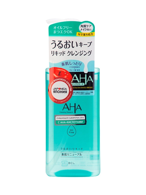 AHA Очищающая сыворотка для снятия макияжа 2-в-1 с фруктовыми кислотами для нормальной и комбинированной кожи, 200 мл AHA Очищающая сыворотка для снятия макияжа 2-в-1 с фруктовыми кислотами для нормальной и комбинированной кожи, 200 мл