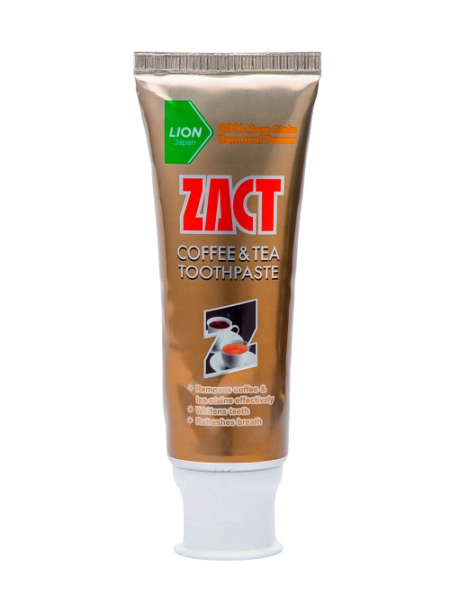LION Zact Паста зубная отбеливающая от чайного и кофейного налета, 100 г