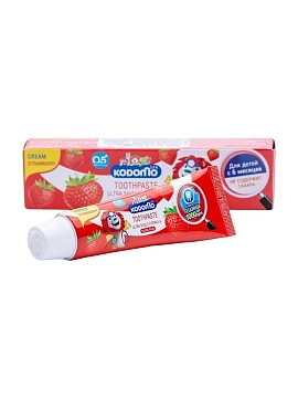 Паста зубная для детей с 6 месяцев с ароматом клубники, 65 г (уцененный товар)