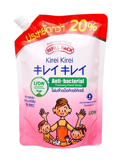 LION Kirei Kirei Мыло-пенка антибактериальная для рук "воздушное мыло" (сменный блок), 450 мл LION Kirei Kirei Мыло-пенка антибактериальная для рук "воздушное мыло" (сменный блок), 450 мл