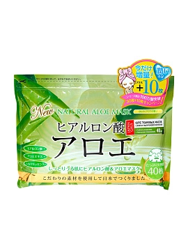JAPAN GALS Курс натуральных тканевых масок для лица с экстрактом алоэ, 40 шт JAPAN GALS Курс натуральных тканевых масок для лица с экстрактом алоэ, 40 шт