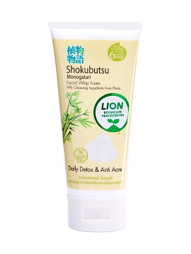 LION Shokubutsu Пенка-детокс для умывания с бамбуком, 100 г