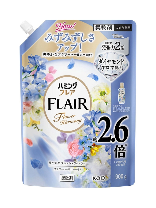 КАО Humming Flair Flower Harmony Кондиционер для белья, 900 мл
