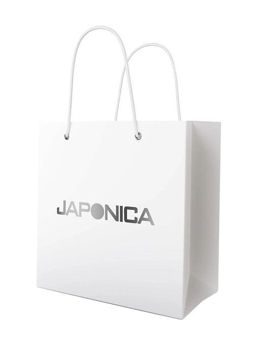 JAPONICA Пакет подарочный, белый, серебр.логотип 20*20*10 JAPONICA Пакет подарочный, белый, серебр.логотип 20*20*10
