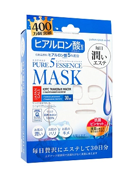JAPAN GALS Pure5 Essence Курс тканевых масок для лица с гиалуроновой кислотой, 30 шт