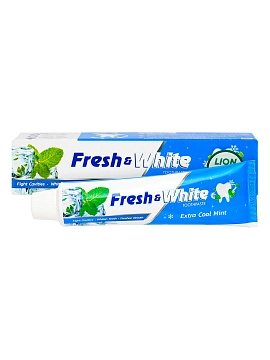 LION Fresh&White Паста зубная отбеливающая со вкусом супер прохладной мяты, 160 г