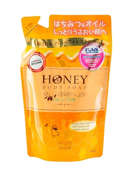 FUNS Honey Oil Гель для душа увлажняющий с экстрактом меда и маслом жожоба (сменный блок), 400 мл FUNS Honey Oil Гель для душа увлажняющий с экстрактом меда и маслом жожоба (сменный блок), 400 мл