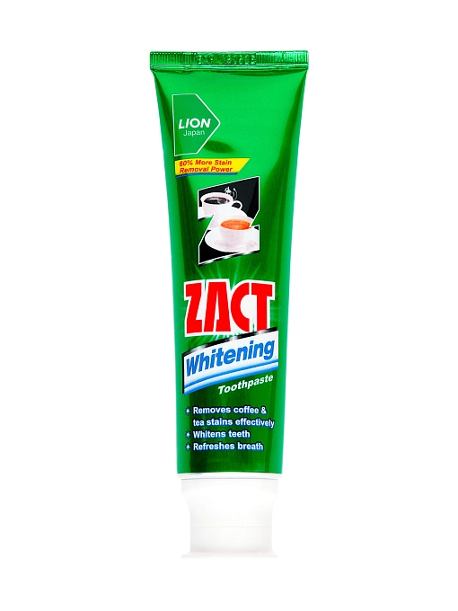 LION Zact Паста зубная отбеливающая от чайного и кофейного налета, 150 г