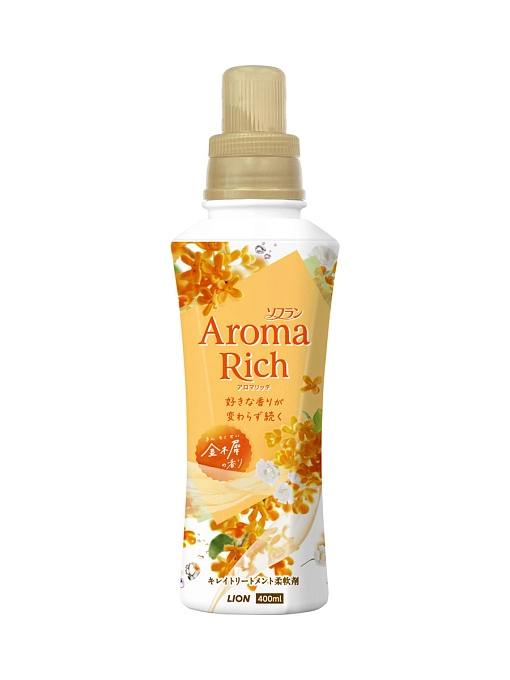 LION Aroma Rich Osmanthus Кондиционер для белья с цветочным ароматом, 400 мл