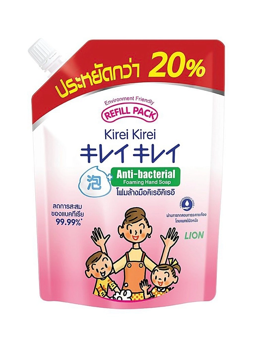 LION Kirei Kirei Мыло-пенка антибактериальная для рук "воздушное мыло" (сменный блок), 450 мл LION Kirei Kirei Мыло-пенка антибактериальная для рук "воздушное мыло" (сменный блок), 450 мл