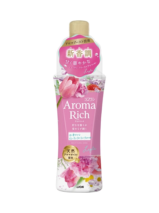 LION Aroma Rich Layla Кондиционер-ополаскиватель для белья, 480 мл