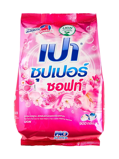 LION Pao Super Soft Антибактериальный порошок для стирки белья с эффектом кондиционера, 900 г