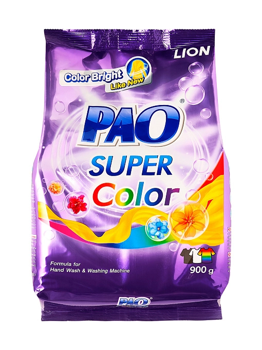 LION Pao Super Color Антибактериальный порошок для стирки цветного белья, 900 г
