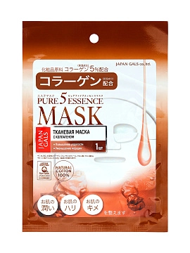 JAPAN GALS Pure5 Essence Маска для лица с коллагеном, 1 шт