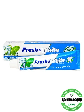 LION Fresh&White Паста зубная отбеливающая со вкусом супер прохладной мяты, 160 г