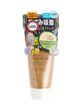 TSURURI Крем-скраб для лица с вулканической глиной, каолином и коричневым сахаром, 150 г