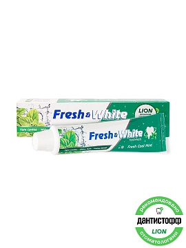 LION Fresh&White Паста зубная для защиты от кариеса со вкусом прохладной мяты, 160 г LION Fresh&White Паста зубная для защиты от кариеса со вкусом прохладной мяты, 160 г