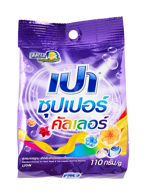 LION PAO Super Color Антибактериальный порошок для стирки цветного белья ,110 г