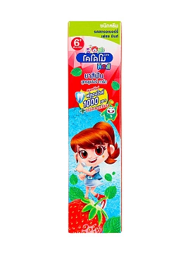 LION Kodomo Паста зубная для детей с ароматом клубники и прохладной мяты 6+, 65 г