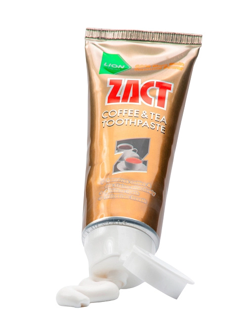 LION Zact Паста зубная отбеливающая от чайного и кофейного налета, 100 г