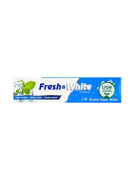 LION Fresh&White Паста зубная отбеливающая супер прохладная мята, 160 г