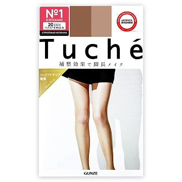 Tuche Gunze Колготки 20 ден, натуральный беж, размер S-M (2-3), эффект стройных коленок