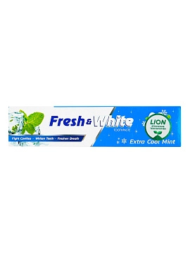 LION Fresh&White Паста зубная отбеливающая со вкусом супер прохладной мяты, 160 г
