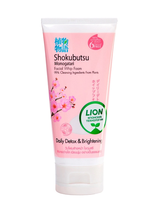 LION Shokubutsu Пенка-детокс для умывания с сакурой, 100 г