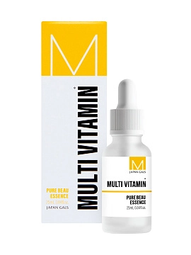 JAPAN GALS Pure Beau Essence Сыворотка для лица с витаминным комплексом (витамин С, ретинол, ниацинамид), 25 мл