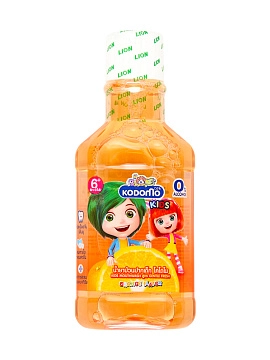 LION Kodomo Ополаскиватель для полости рта для детей  с 6 лет с ароматом апельсина 80 мл																