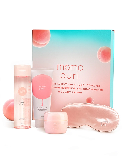 MOMO PURI Подарочный бокс с косметикой с пробиотиками и керамидами