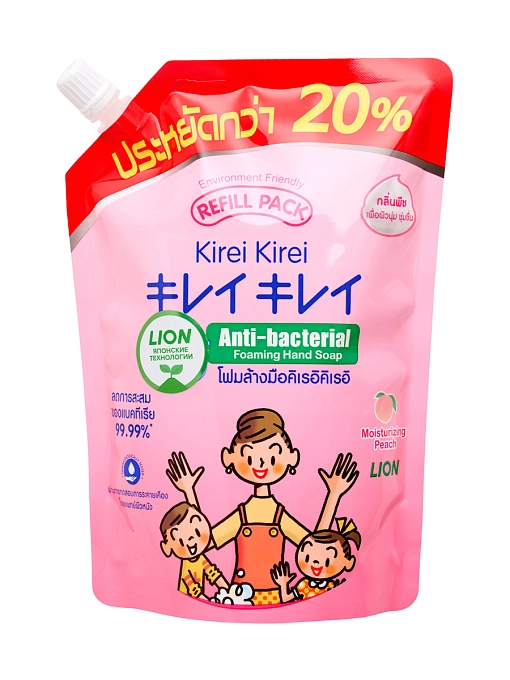 LION Kirei Kirei Мыло-пенка для рук детская от 0 до 3 лет "розовый персик" (сменный блок), 450 мл LION Kirei Kirei Мыло-пенка для рук детская от 0 до 3 лет "розовый персик" (сменный блок), 450 мл