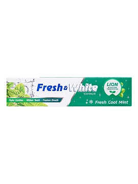 LION Fresh&White Паста зубная для защиты от кариеса со вкусом прохладной мяты, 160 г