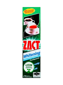 LION Zact Паста зубная отбеливающая от чайного и кофейного налета, 150 г