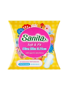 SANITA Soft&Fit Ultra Slim Ультратонкие гигиенические прокладки 24.5 см, 1 шт