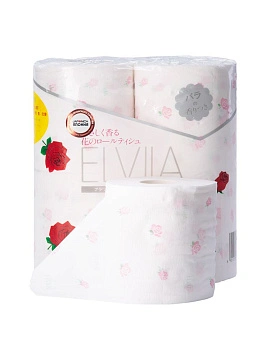 Shikoku Elvila Парфюмированная туалетная бумага  2-х слойная, 4 рулона