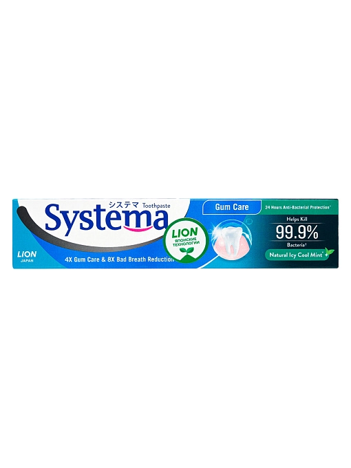 LION Systema Паста зубная для глубокой очистки со вкусом ледяной мяты 160 г LION Systema Паста зубная для глубокой очистки со вкусом ледяной мяты 160 г