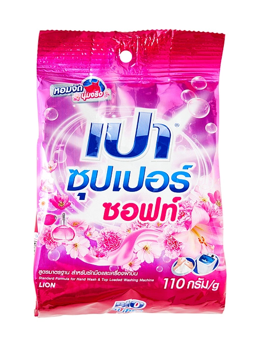 LION PAO Super Soft Антибактериальный порошок для стирки с эффектом кондиционера, 110 г