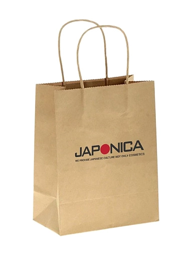 JAPONICA Брендированный крафт пакет с кручеными ручками 34,5*26*11 JAPONICA Брендированный крафт пакет с кручеными ручками 34,5*26*11