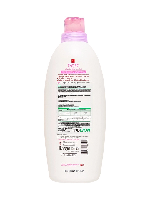 LION Essence Lingerie Гель-концентрат для стирки нижнего белья с антибактериальным эффектом, 900 мл