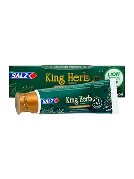 Lion Salz King Herb Паста зубная с гипертонической солью, экстрактами целебных трав и пребиотиками, 80 г